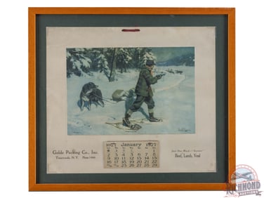 1927 Golde Packing Co Inc Advertising Calendar "Hazards of the Trail" Philip R. Goodwin Lithograph