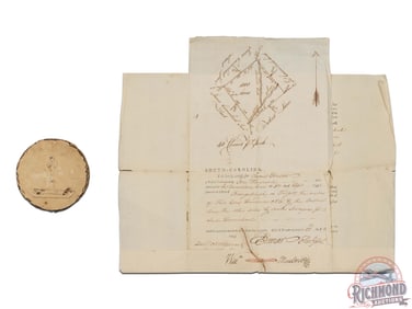 Historic 1794 Deed & Wax Seal for 1000 Acres signed by SC Revolutionary War Hero William Moultrie