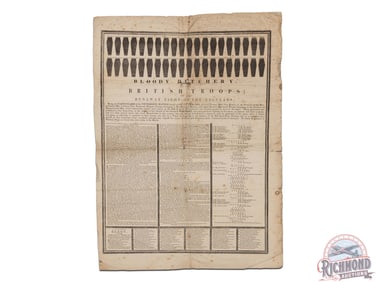 Revolutionary Broadside The Boston Massacre & Lexington and Concord circa 1850's Lattimer Collection