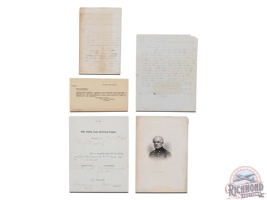 Civil War Ephemera Lot w/ John Ericsson's Signature and Civil War Documents Ex Lattimer Collection