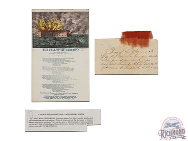 Piece of the Battle Flag from Fort Sumter Ex Latimer Collection