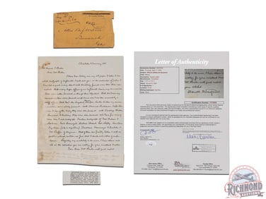 Wilmot Gibbes de Saussure Letter, Cmdr. of Fort Moultrie During Battle of Fort Sumter Lattimer Coll.