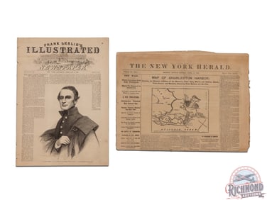 Fort Sumter Related Frank Leslie's Illustrated February 2, 1861 & NY Herald Dated April 15, 1861