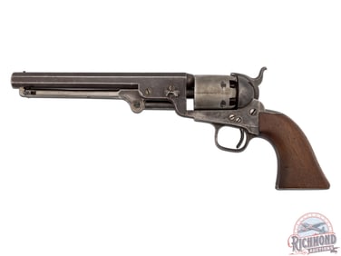 Colt Navy 1851 Model US Stamped 36 Caliber Revolver with Rare Iron Straps