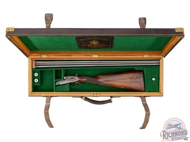 Fantastic Holland & Holland Best Quality Shotgun SxS 20 Gauge with Maker Oak and Leather Case