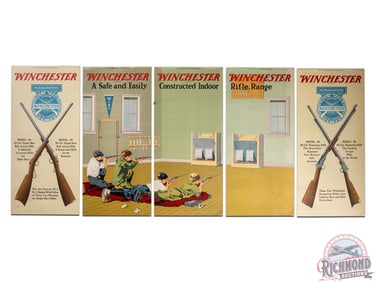 Winchester "Christmas Gifts & Winchester Junior Rifle Club Boys Shooting" 5 Panel Display w/ Box
