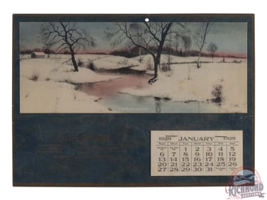 1929 O. F. Berg The Winchester Store Advertising Calendar "A Winter Sunset"