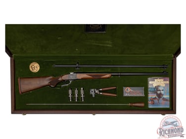 1978 Lyman Centennial Ruger No 1 Falling Block .45-70 GOVT Rifle, Reloading, Scope Cased Set