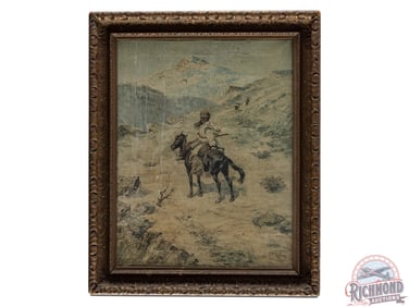 "An Indian Trapper" Canvas Print by Louis Betts