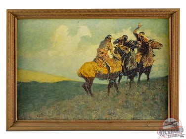 Frederic Remington Native American Framed Print "With the Eye of the Mind"