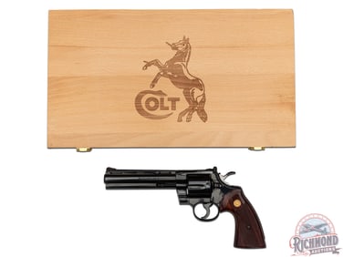 1986 Colt Python .357 MAG 6" Blued Double Action Revolver in Colt Display Case