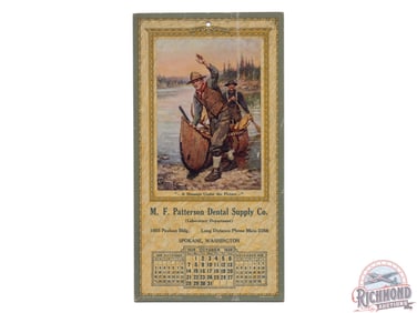 1928 Patterson Dental Supply Advertising Calendar w/ River Scene Philip R. Goodwin "Triumph"