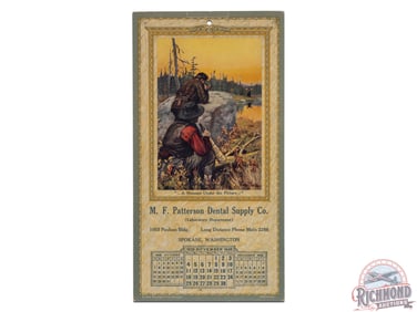 1928 Patterson Dental Supply Calendar w/ Moose Hunt Scene Philip R. Goodwin "A Breathless Moment"