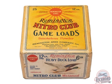 18 Rounds Remington UMC Nitro Club Paper Shot Shells 12 GA Heavy Duck Load Two Piece Box