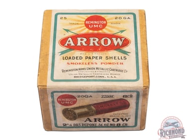 Full Box Remington UMC Arrow Paper Shot Shells 20 GA Sealed Two Piece Box