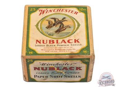 Winchester Nublack Black Powder Paper Shot Shells 20 GA Box with Mallard Ducks Two Piece