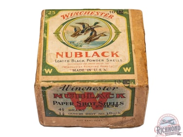 Winchester Nublack Black Powder Paper Shot Shells 10 GA Box with Mallard Ducks Two Piece
