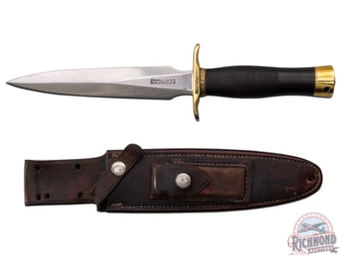 Randall Made Model 2 Fighting Stiletto Knife with Factory Leather Sheath