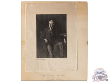 President Woodrow Wilson Etching Signed by Timothy Cole Ex Lattimer Collection