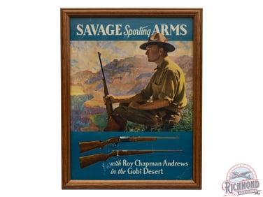 1920's Savage 99 and Model 20 Advertisement featuring Roy Chapman Andrews
