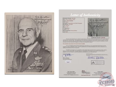 Autographed Photo of General Jimmy Doolittle Ex Lattimer Collection