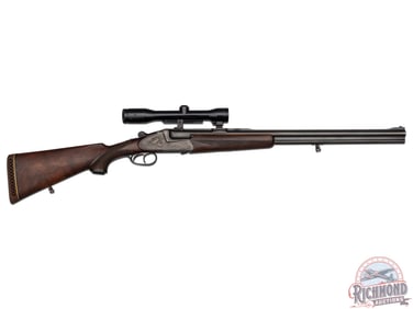 Ferlach Game Scene Engraved Sidelock Combination Gun in 16 GA Over 7x 57R & Hensoldt Scope
