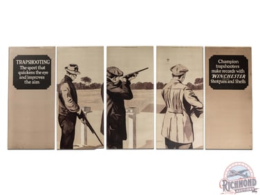 Complete 1922 Winchester "Champion Trapshooters"& "Vacation Goods" 5 Panel Display Sign