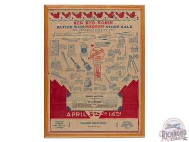 Red Robin Winchester Store Advertising Poster Palmer Brothers Boonville New York