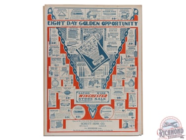 The Winchester Store Advertising Sale Poster Schutt Hardware Co. Illinois
