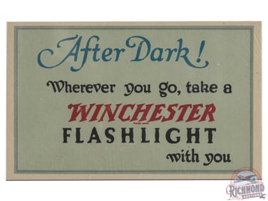 Winchester Flashlight Scissors & Sheers "After Dark!" DS Advertising Display Sign Small