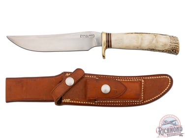Randall Made Model 3 Hunter 6" Knife Stag Handle with Factory Leather Sheath