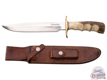 Randall Made Model 1 All Purpose Fighting 8" Stainless Knife with Stag Handle & Sheath