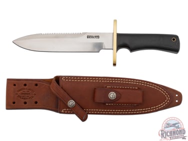 Custom Randall Made Attack Survival 7-1/2" With Sawtooth & Leather Sheath