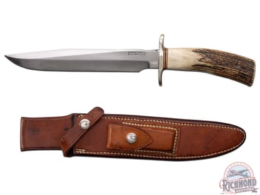 Randall Made Model 1 All Purpose Fighting 8" Knife with Stag Handle & Factory Sheath