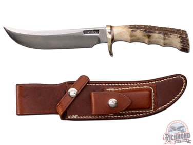 Randall Made Model 4 Big Game Skinner 6" Knife with Stag Handle & Leather Sheath