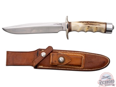 Randall Made Model 1 All Purpose Fighting 7" Knife with Stag Handle & Factory Sheath