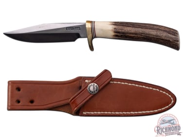 Randall Made Model 5 Camp and Trail 4" Knife with Stag Handle & Factory Sheath