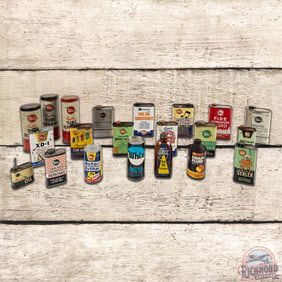 Group of 21 Whiz Automotive Advertising Cans & Bottles