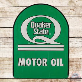 Quaker State Motor Oil Double Sided Tin Tombstone Sign