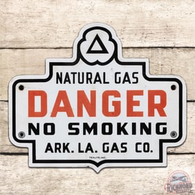 Excellent Cities Service Ark. LA. Gas Co. Danger No Smoking Single Sided Porcelain Sign w/ Logo
