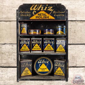 Whiz Metal Polish Advertising Display w/ 11 Metal Cans