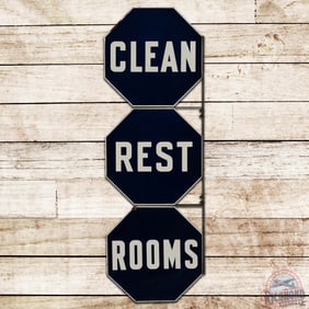 Clean Rest Rooms Multi-Piece DS Porcelain Flange Sign