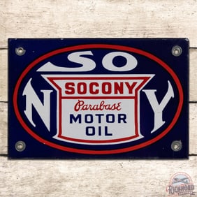 Socony Parabase Motor Oil Single Sided Porcelain Sign w/ Logo