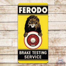 Ferodo Brake Testing Service Single Sided Tin Sign w/ Lion