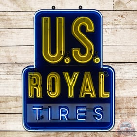 U.S. Royal Tires 6' Emb. Single Sided Porcelain Factory Neon Sign