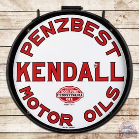 Kendall Penzbest Motor Oil 24" Double Sided Porcelain Sign w/ Ring