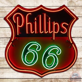 Phillips 66 Gasoline Service Station 4' Single Sided Porcelain Neon Sign