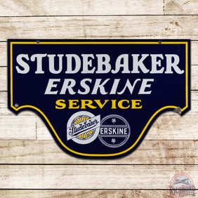 Impressive Studebaker Erskine Service 4' Double Sided Porcelain Sign w/ Logos