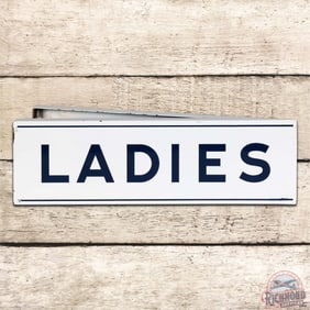 Unique Group of 2 Men & Ladies Double Sided Porcelain Service Station Restroom Flange Signs