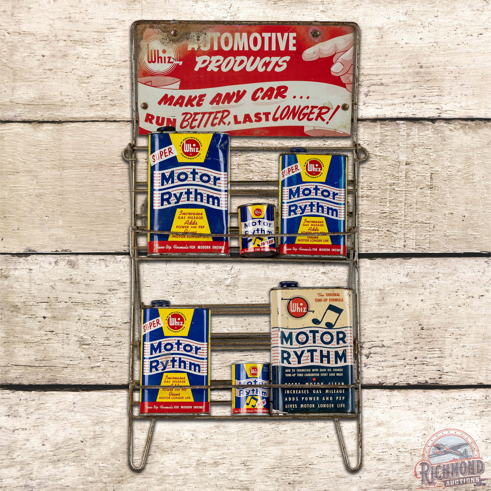Whiz Automotive Products "Motor Rhythm" Display Rack w/ Cans (1 of 3)